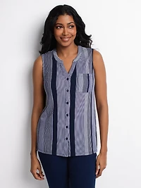 Sleeveless semi-fitted tunic
