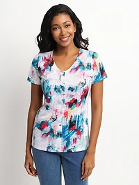 Short-sleeve semi-fitted T-shirt