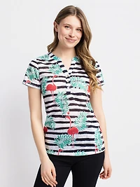 Short-sleeve semi-fitted T-shirt