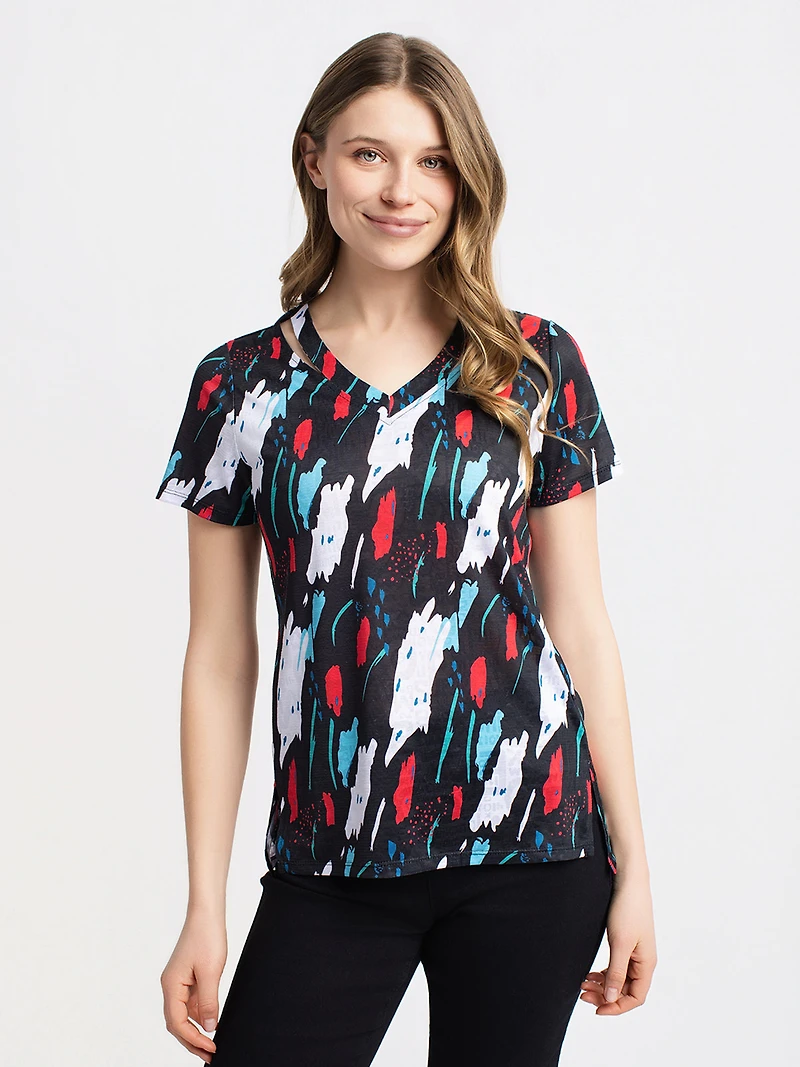 Short-sleeve semi-fitted T-shirt