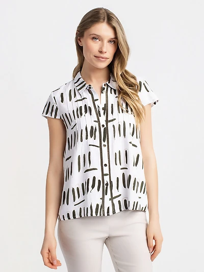 Blouse semi-ajustée à boutons