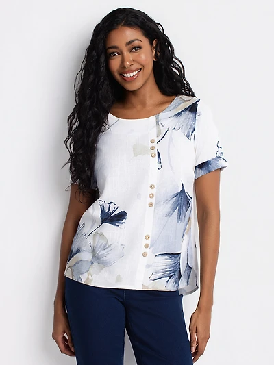 Blouse ample à manches courtes