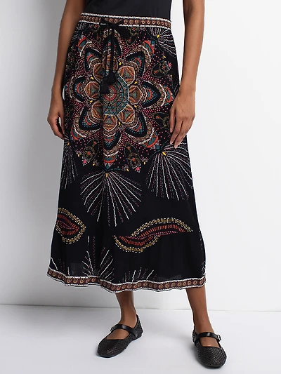 Maxi flared skirt