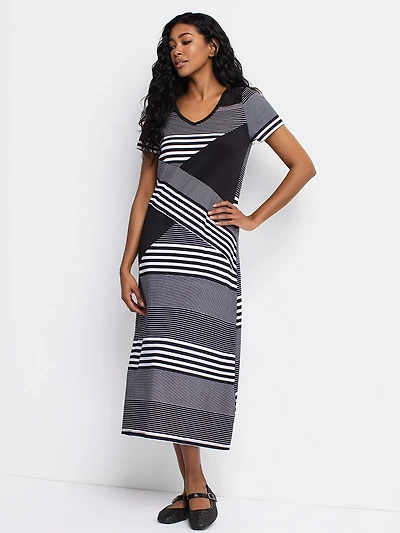 Robe maxi évasée en tricot