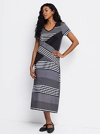 Robe maxi évasée en tricot