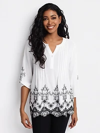 Loose 3/4-sleeve tunic