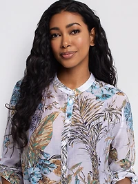 Blouse ample à manches 3/4 avec boutons