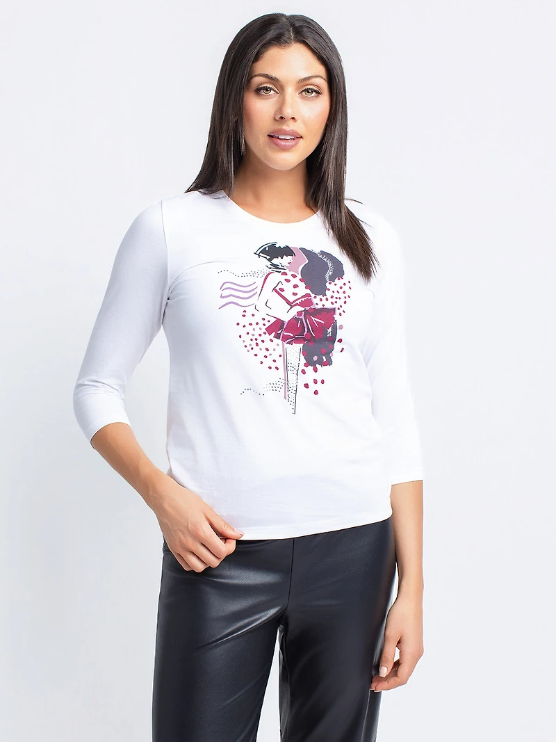 Semi-fitted 3/4 sleeve shirt