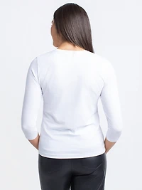 Semi-fitted 3/4 sleeve shirt