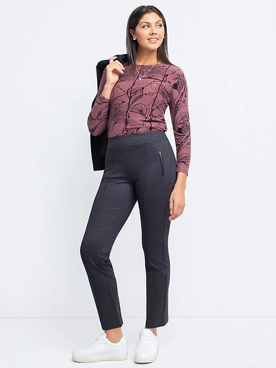 Pantalon droit semi-ajusté à enfiler - Petite