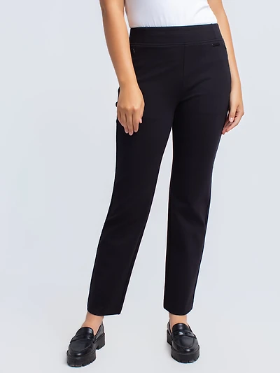 Pantalon habillé droit semi-ajusté à enfiler - Petite