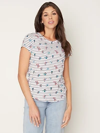 Short-sleeve semi-fitted t-shirt