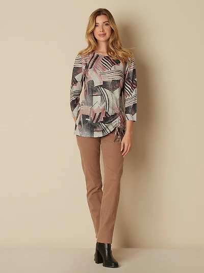 3/4-sleeve semi-fitted tunic