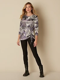 3/4-sleeve semi-fitted tunic