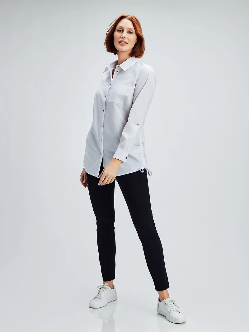 Long-sleeve tunic with buttons