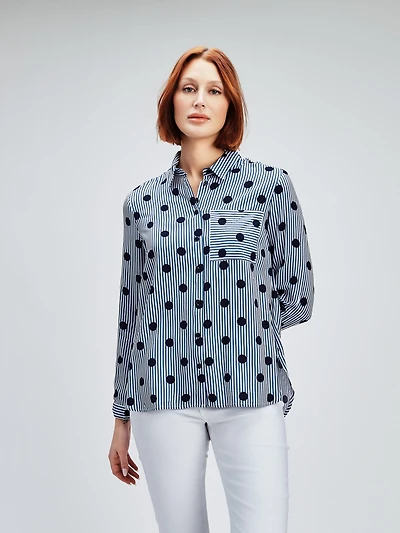 Long-sleeve tunic with buttons