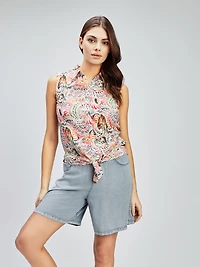 Blouse sans manches avec boutons