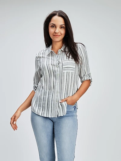 Blouse à manches 3/4 avec boutons