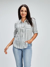 Blouse à manches 3/4 avec boutons