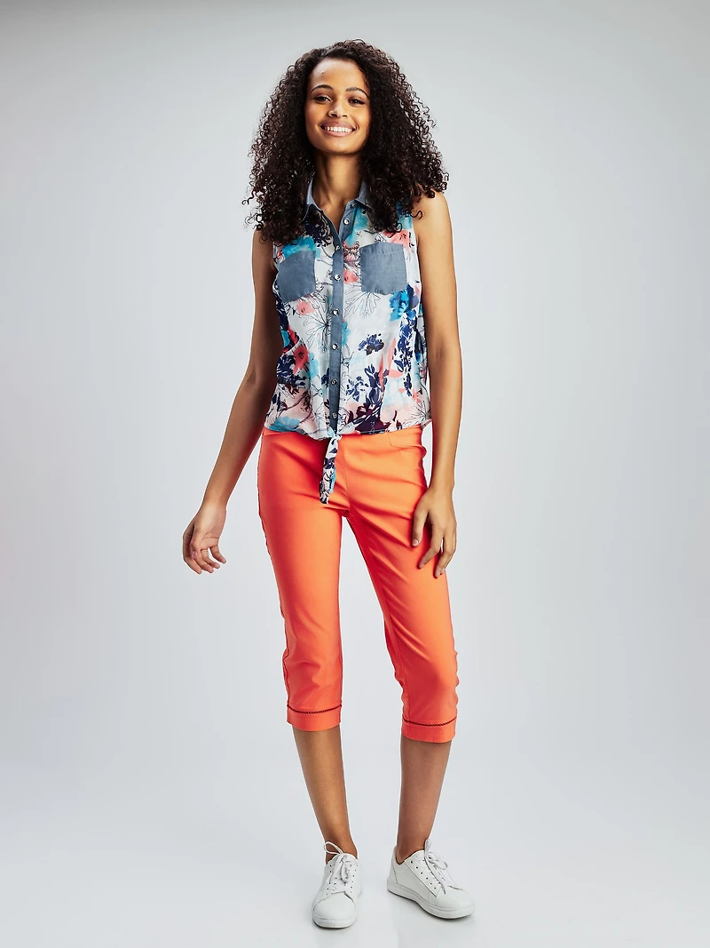 Blouse sans manches avec boutons