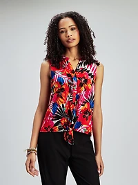 Blouse sans manches avec boutons