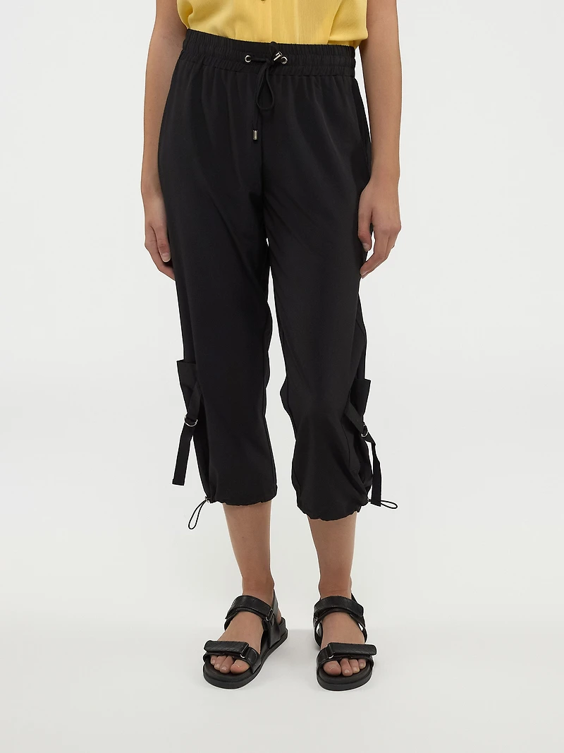 Wide-leg casual pull-on capri