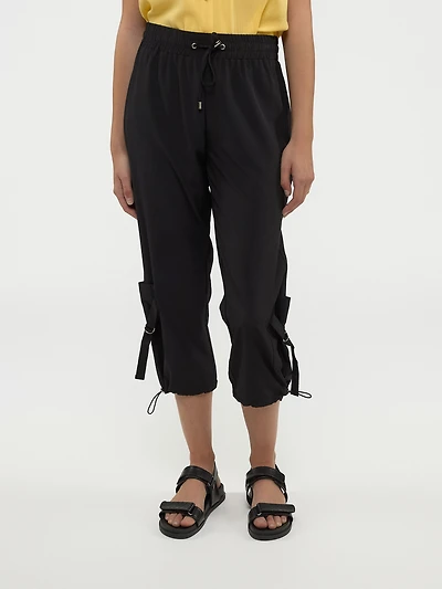 Wide-leg casual pull-on capri