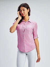Blouse à manches 3/4 avec boutons