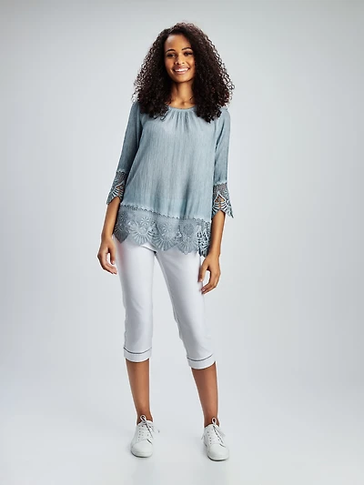 3/4-sleeve tunic
