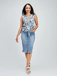 Blouse sans manches avec boutons