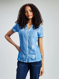 Blouse à manches courtes avec boutons