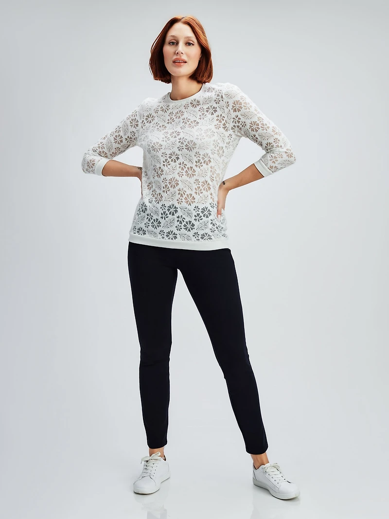 3/4-sleeve semi-fitted t-shirt