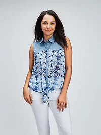 Blouse sans manches avec boutons