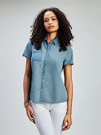 Blouse à manches courtes avec boutons