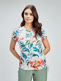 Short-sleeve semi-fitted tunic