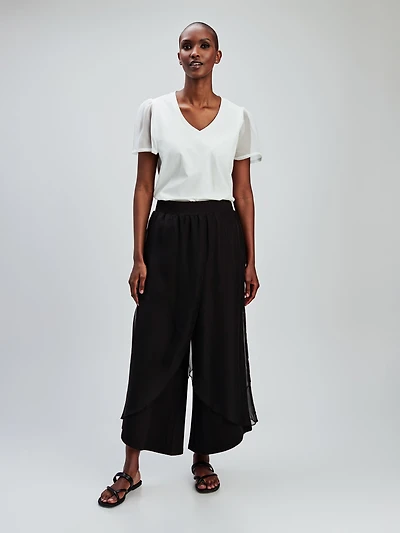 Flared casual pull-on pant