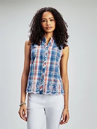 Blouse sans manches avec boutons