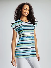Short-sleeve semi-fitted tunic