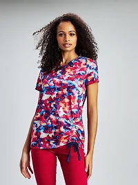 Short-sleeve semi-fitted tunic