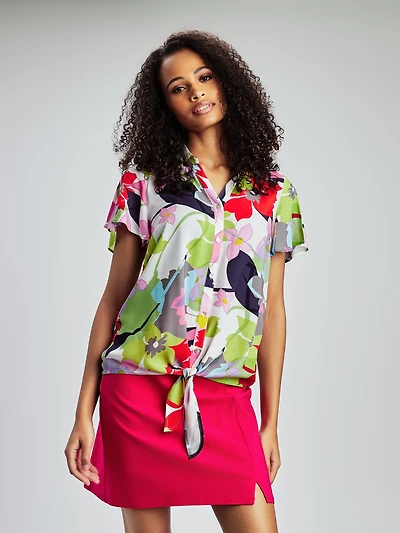 Blouse à manches courtes avec boutons