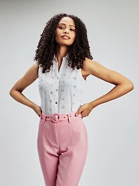 Blouse sans manches avec boutons