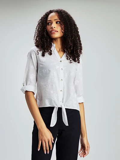 Blouse à manches 3/4 avec boutons