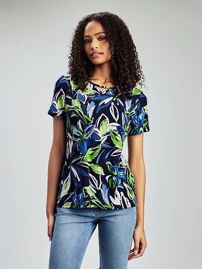 T-shirt ajusté à manches courtes