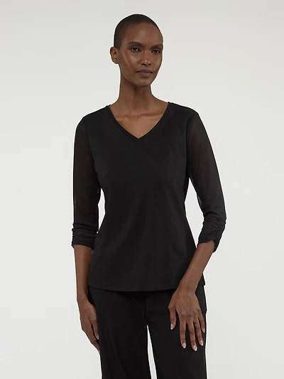 T-shirt ajusté à manches 3/4