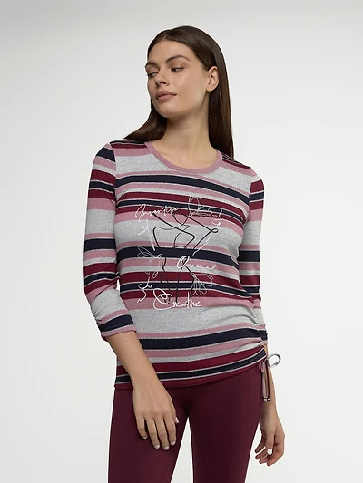 3/4-sleeve semi-fitted t-shirt