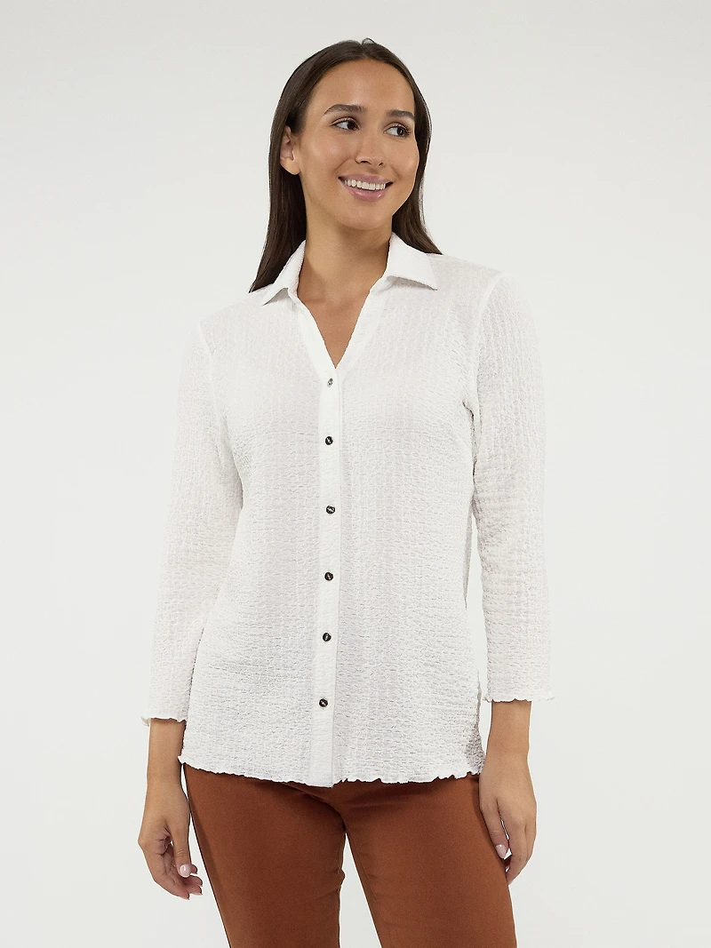 Blouse à manches 3/4 avec boutons