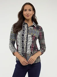 Blouse à manches 3/4 avec boutons
