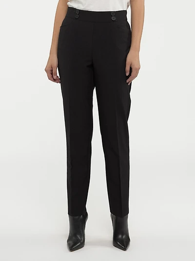 Straight semi-fitted pull-on dress pant