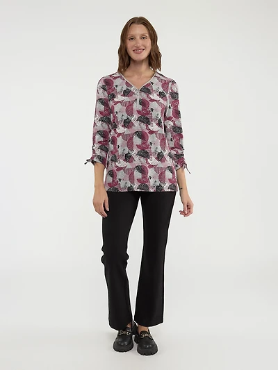 3/4-sleeve semi-fitted tunic