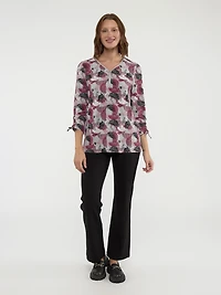3/4-sleeve semi-fitted tunic